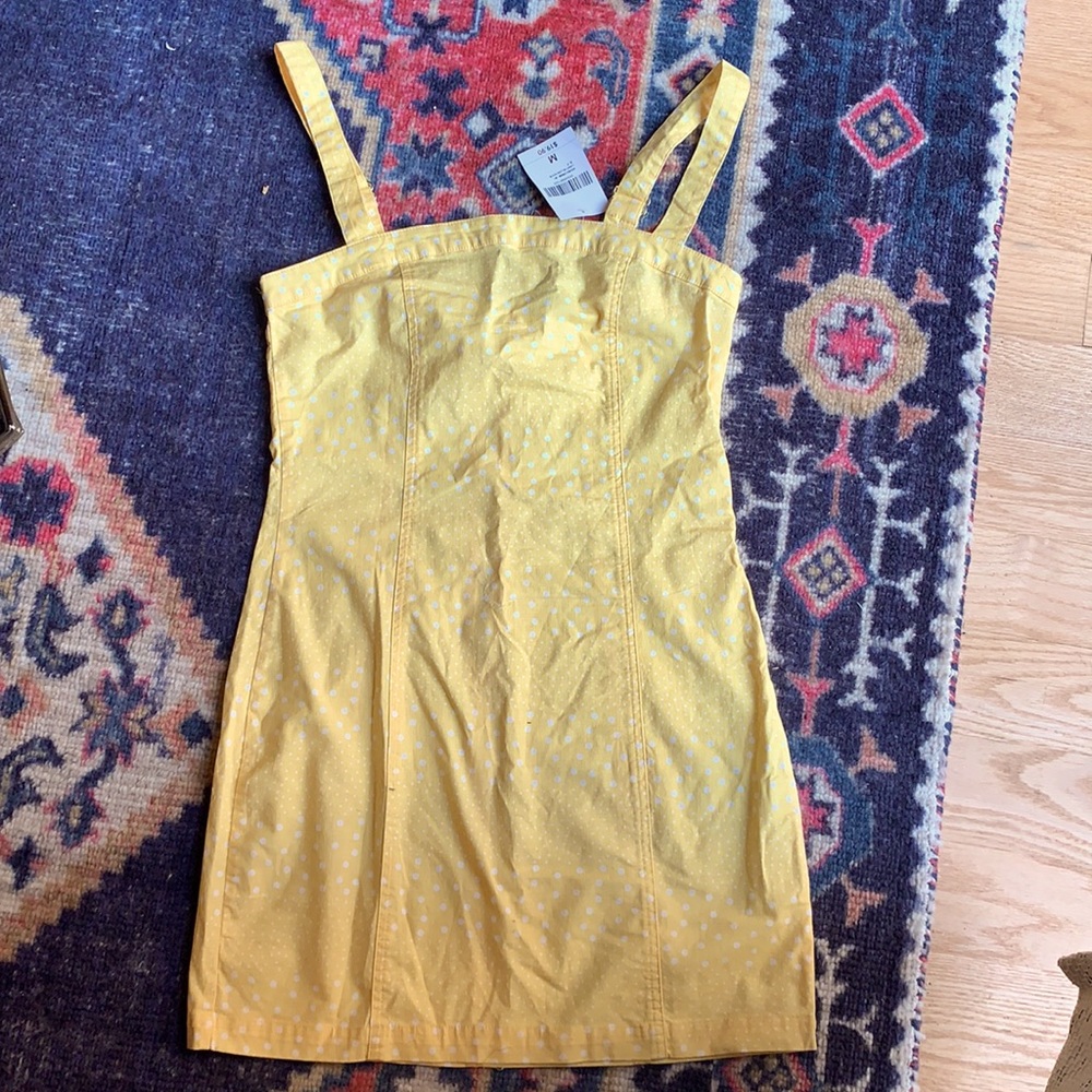 Sunny yellow dotted sundress size M